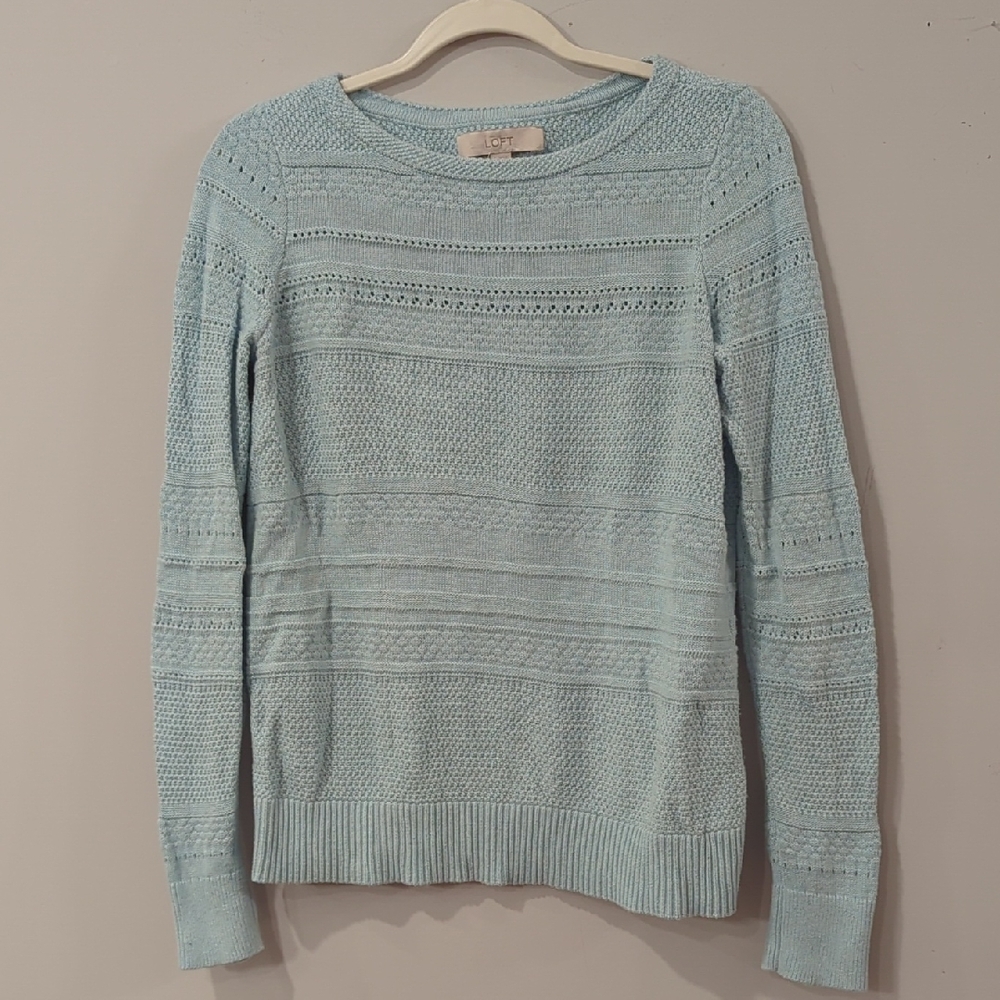 LOFT Soft Sky Blue Crew Neck Sweater‎